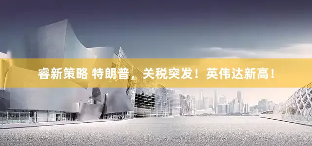睿新策略 特朗普，关税突发！英伟达新高！